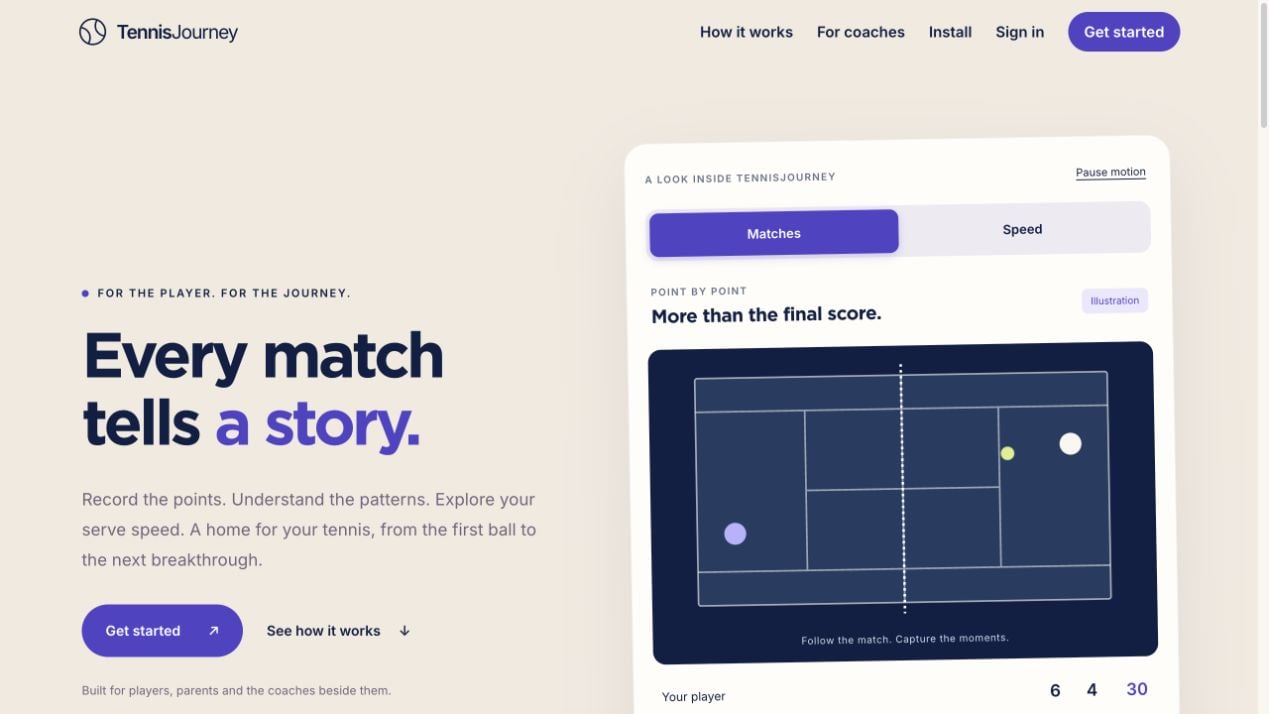 The Tennis Journey homepage